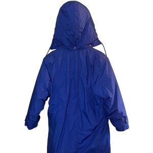 Rose Cloak L Blue Long Down Feather Jacket Hooded Warm Winter  puffer parka Coat